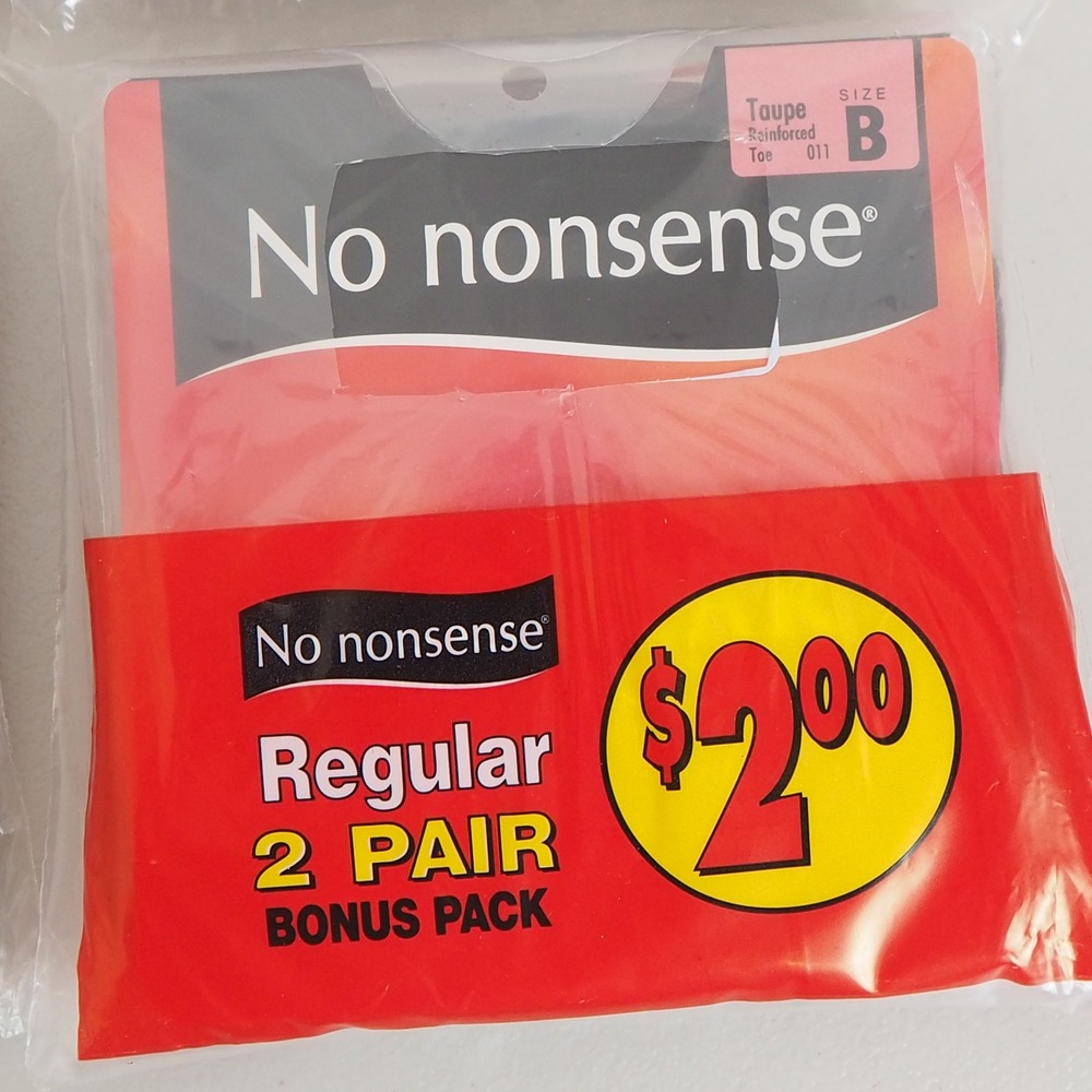 VTG New No Nonsense Regular Pantyhose Lot Size B Reinforced Toe 6 Pairs Various‎ - Picture 4 of 14